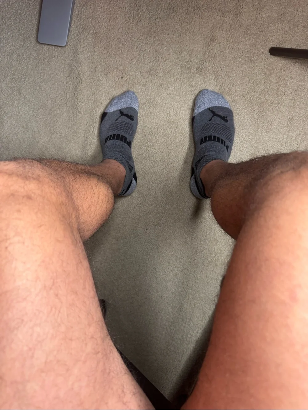 PUMA Men’s No-Show Athletic Socks in Gray and Black